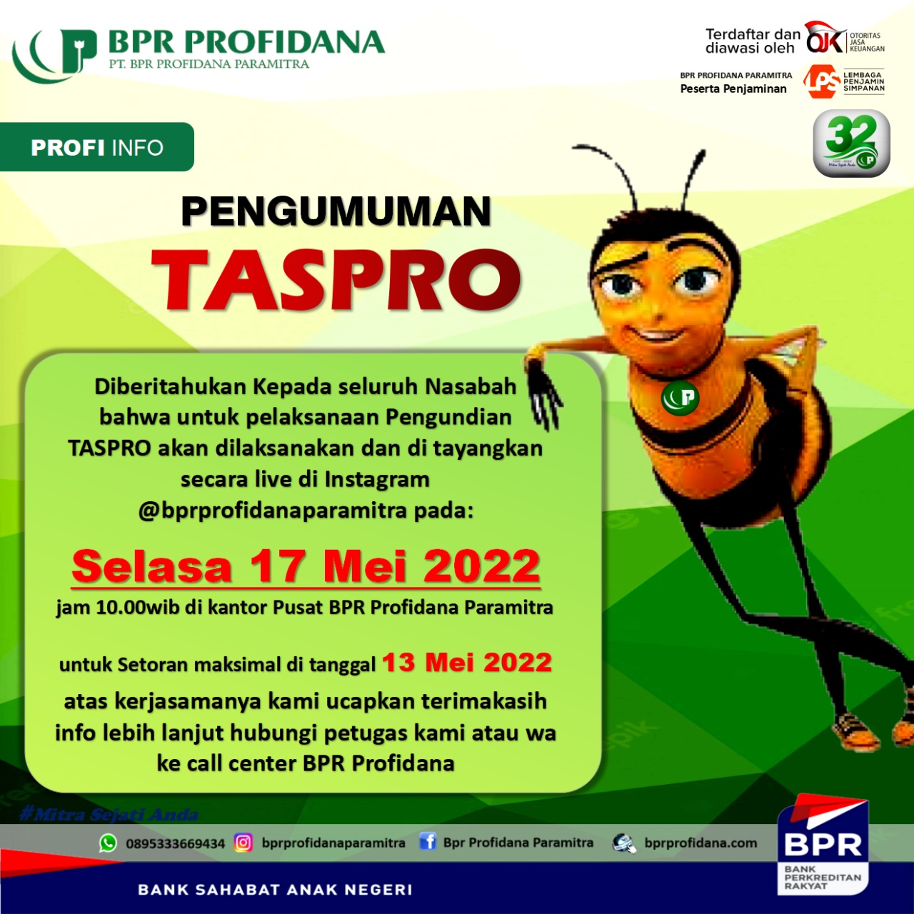 PENGUMUMAN PENGUNDIAN TASPRO